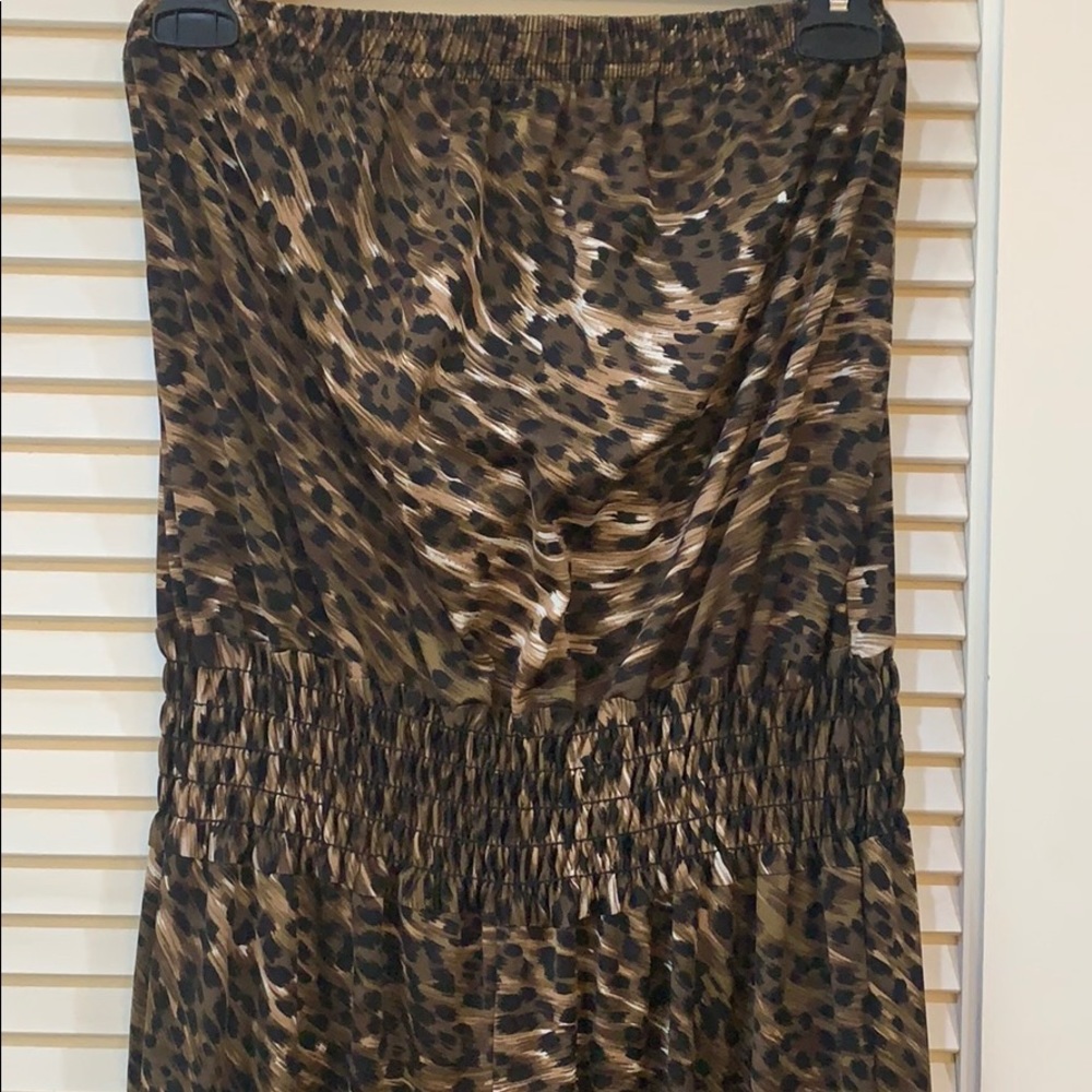 Strapless Leopard Jumpsuit